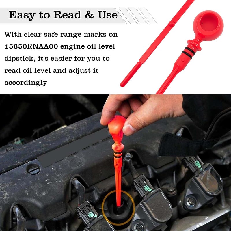 FBLOWMOD 15650RNAA00 Engine Oil Dipstick Indicator, Compatible with Honda 2006-2015 Civic 1.8L 2016-2022 HR-V 1.8L Engine Oil Fluid Level Dip Stick Replace 921069 - Image 5